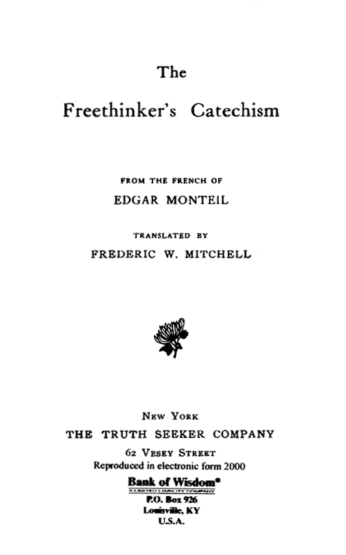(image for) The Freethinker's Catechism